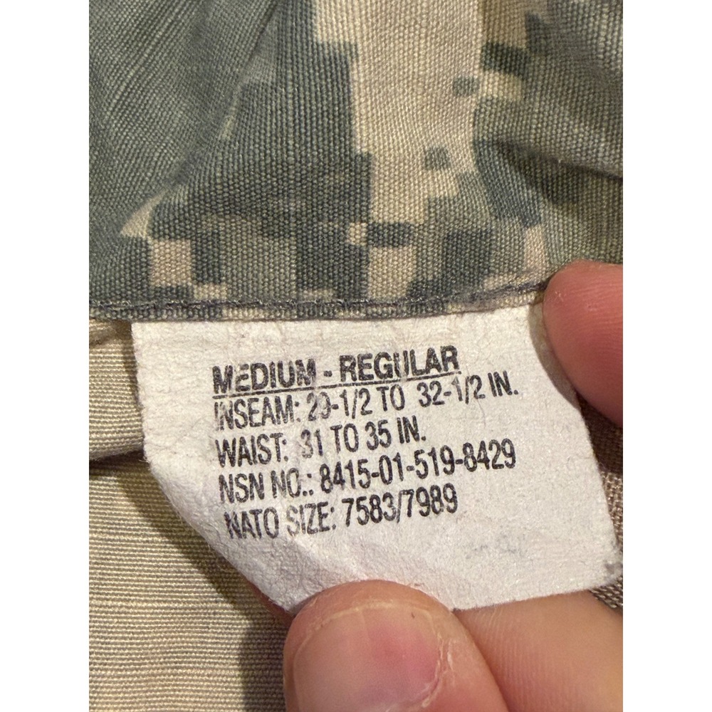 UNICOR Cargo Pants Mens Medium Reg Camo Army Combat Uniform ACU Digital Ripstop - Picture 3 of 9